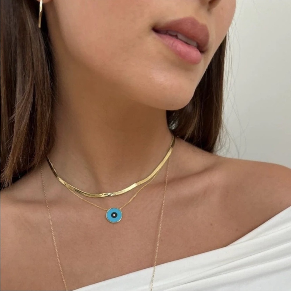 Jennifer Zuener Flat Karli Necklace Gold Plated Silver Designer Revolve Boho New - Picture 1 of 4